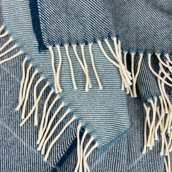 Alpaca & Merino Throw In Petrol Ombre Blue