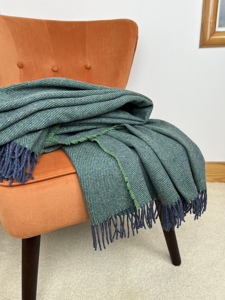 Recycled Merino Throw in Forever Pine