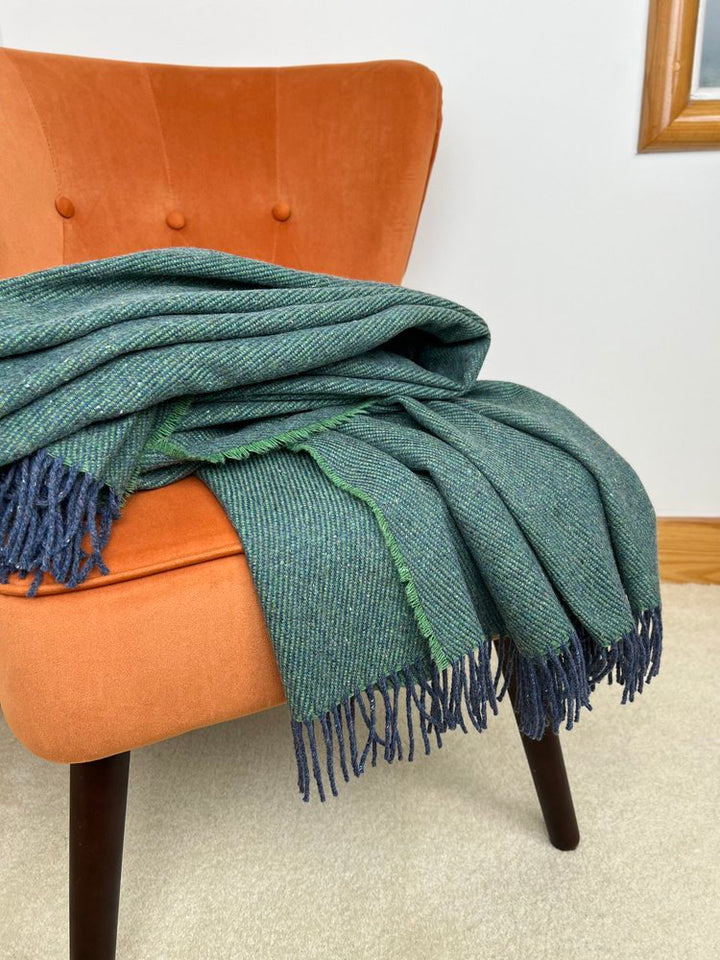 Recycled Merino Throw in Forever Pine