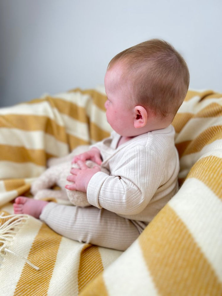 Lambswool Mini Blanket Playful Gold