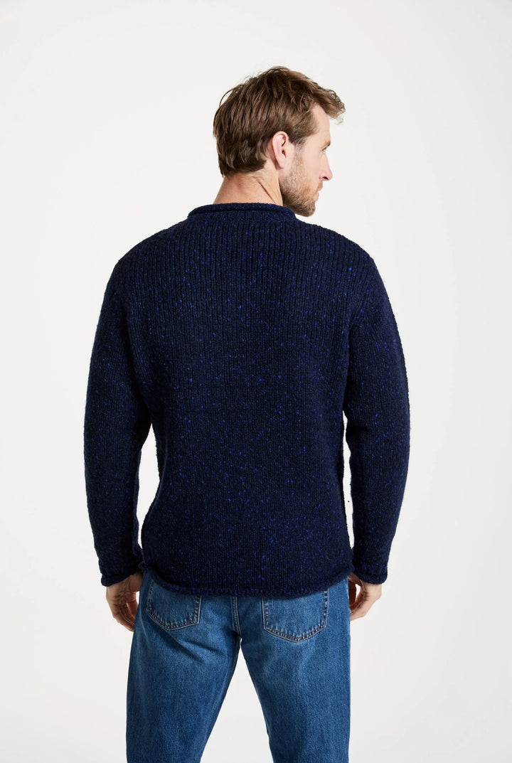Raheen Roll Neck Mens Sweater in Navy Blue