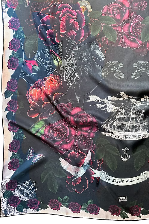 Roisin Dubh Red Silk Scarf - 90cm