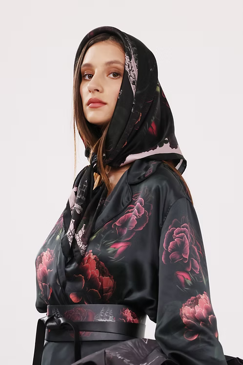 Roisin Dubh Red Silk Scarf - 90cm