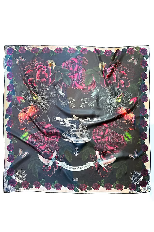 Roisin Dubh Red Silk Scarf - 90cm