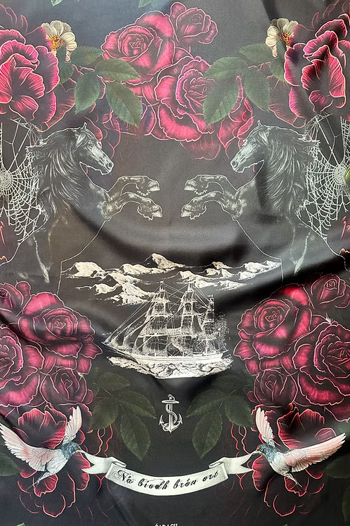 Roisin Dubh Red Silk Scarf - 90cm