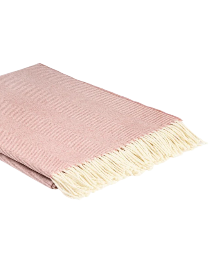 Supersoft Merino Lambswool Throw in Rosebay Pink