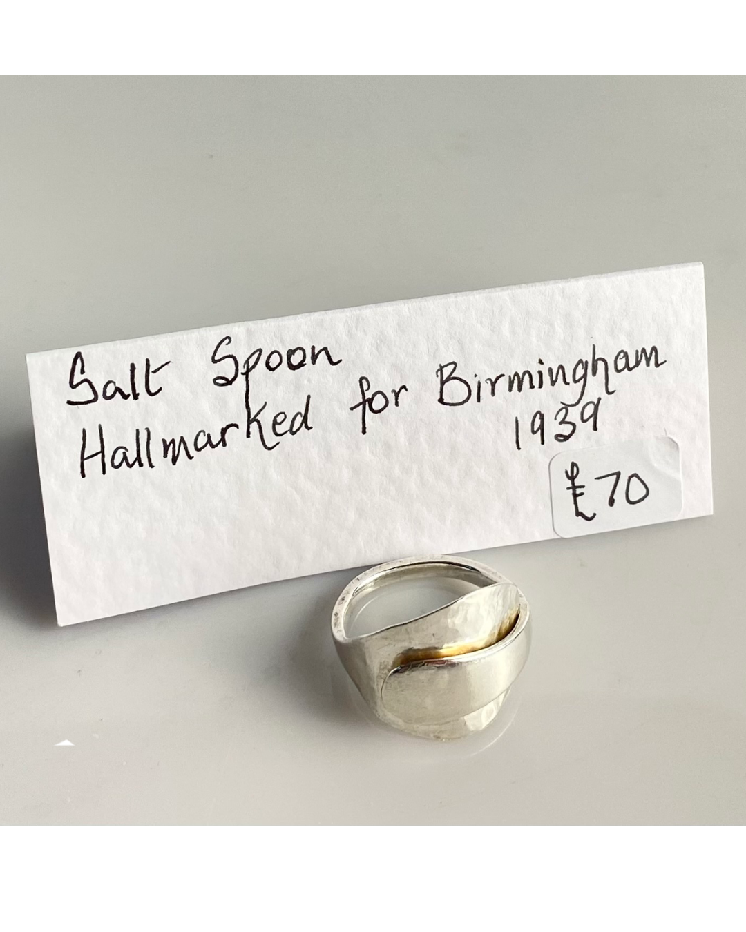 Silver Salt Spoon Ring 1939