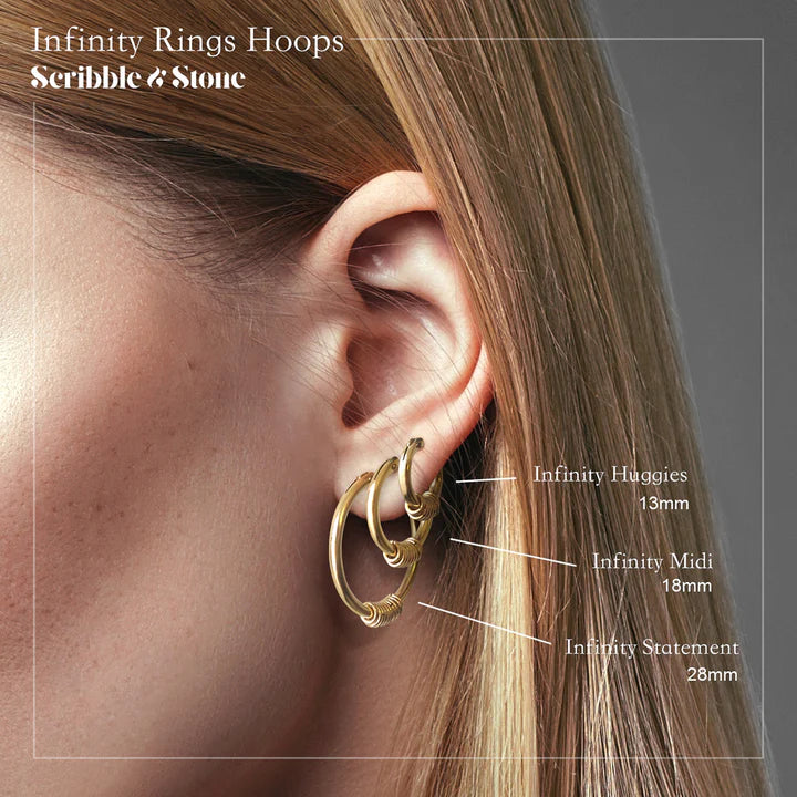 Infinity Midi Hoops 14kt Goldfill