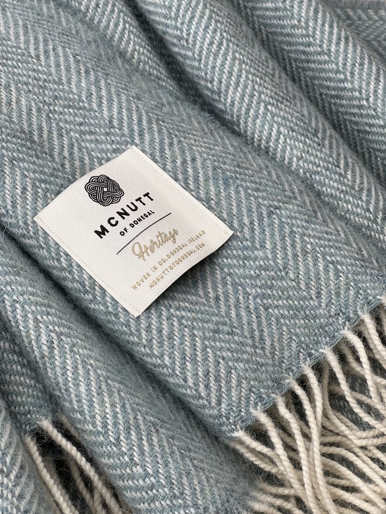 Heritage Merino Throw in Sea Green