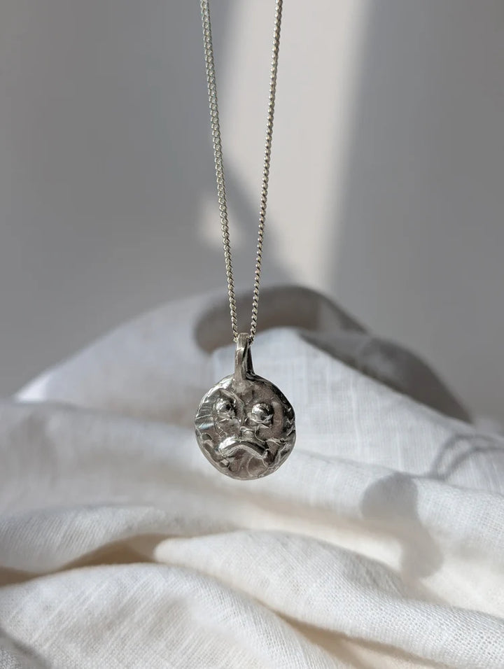 Sasta Smiley - Happy Sad Silver Pendant