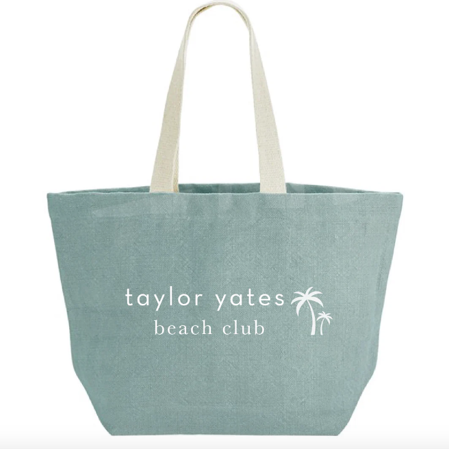 Soft Jute Beach Bag in Aquamarine