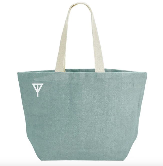 Soft Jute Beach Bag in Aquamarine
