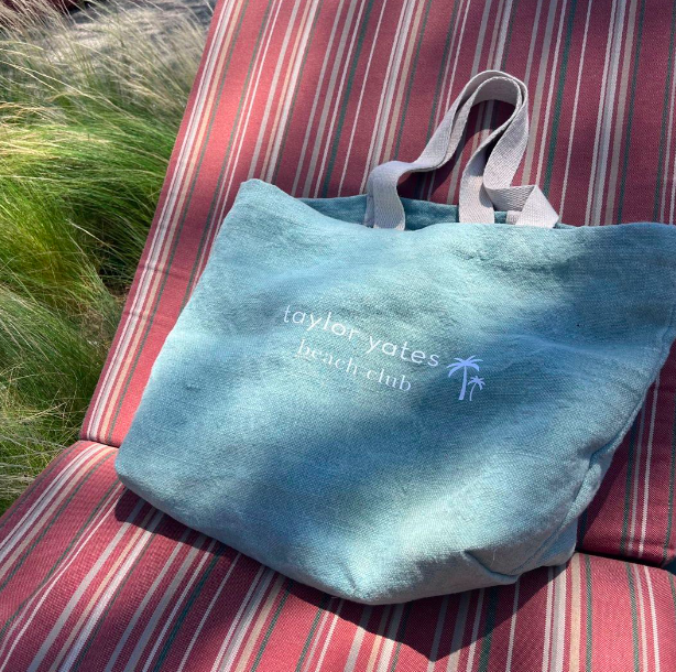 Soft Jute Beach Bag in Aquamarine