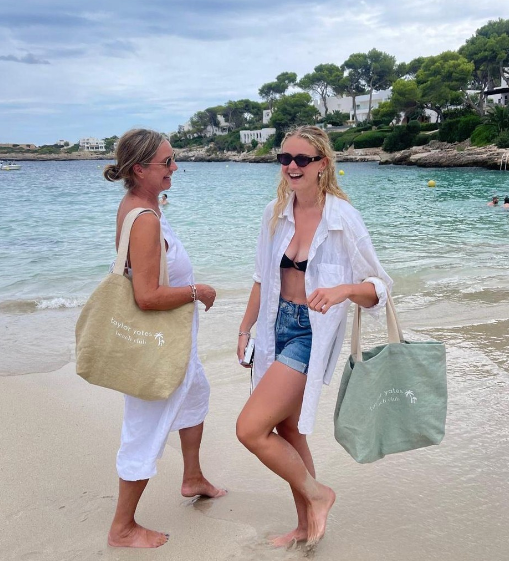 Soft Jute Beach Bag in Aquamarine