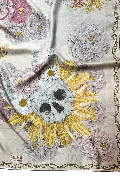 Valetine Ghost Silk Scarf - 90cm