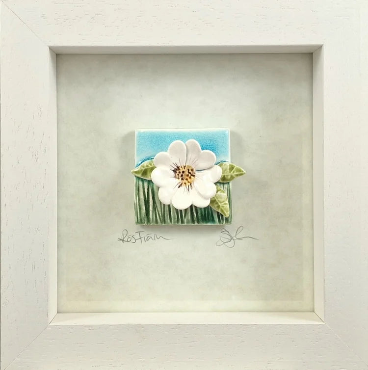 Ceramic Wild Rose in Mini Frame