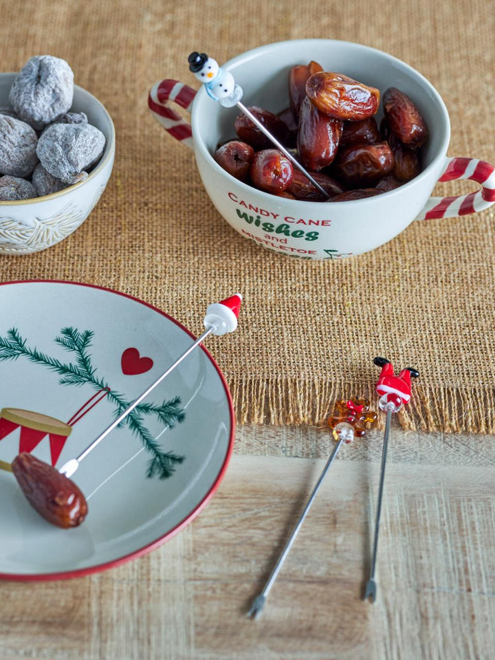 Glass Christmas Cocktail Forks