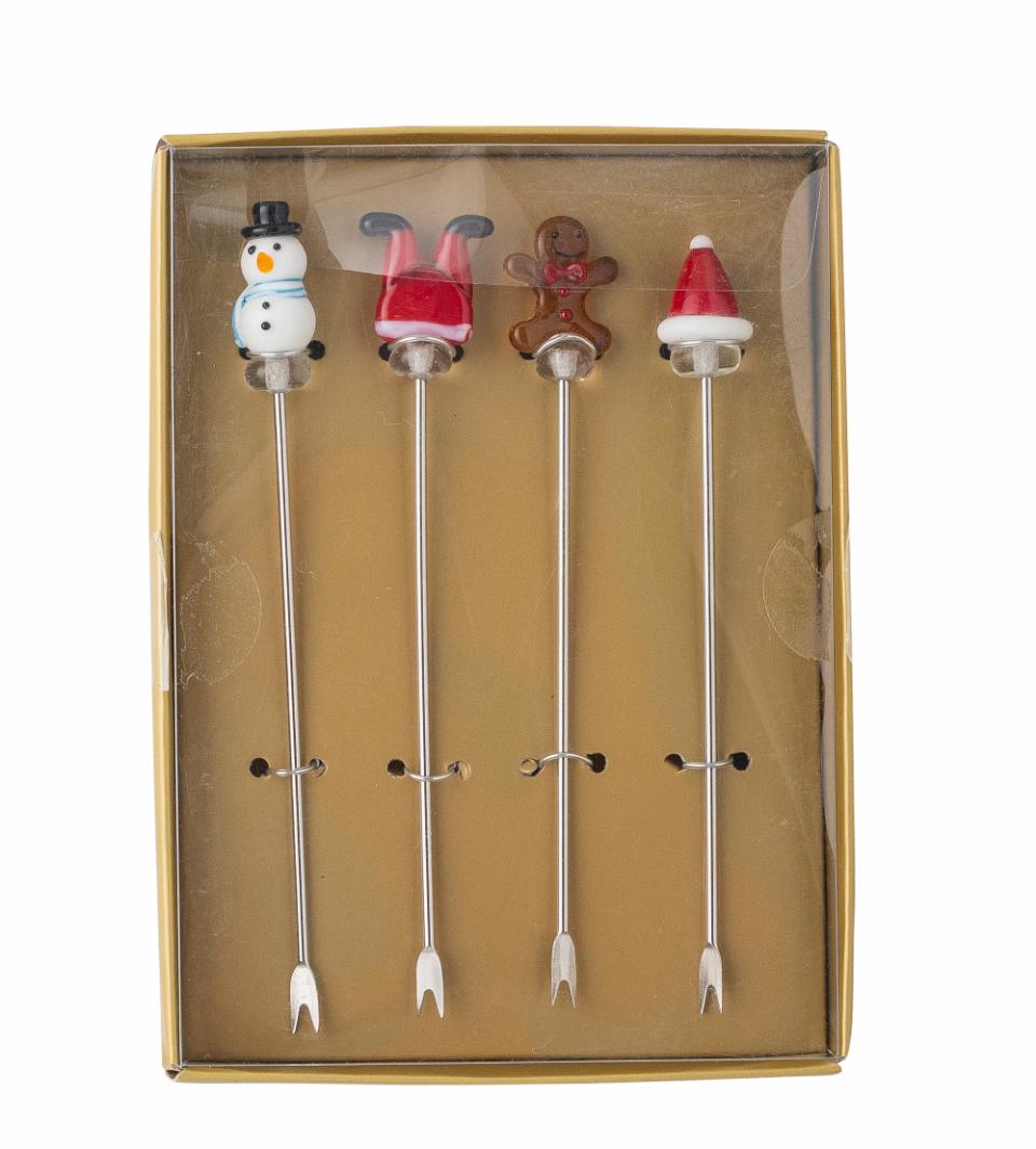 Glass Christmas Cocktail Forks