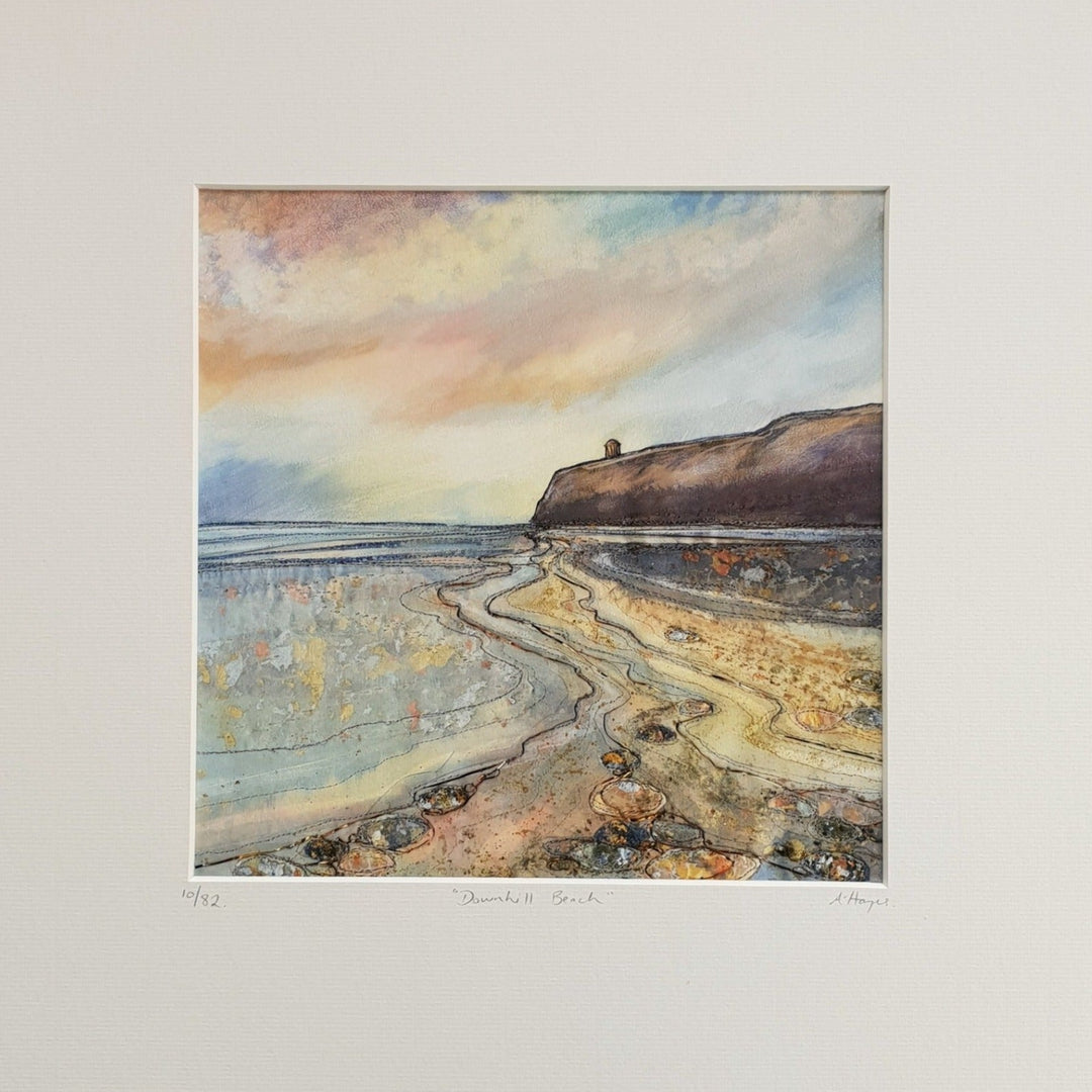 Downhill Beach Sq Print by Andrea Hayes