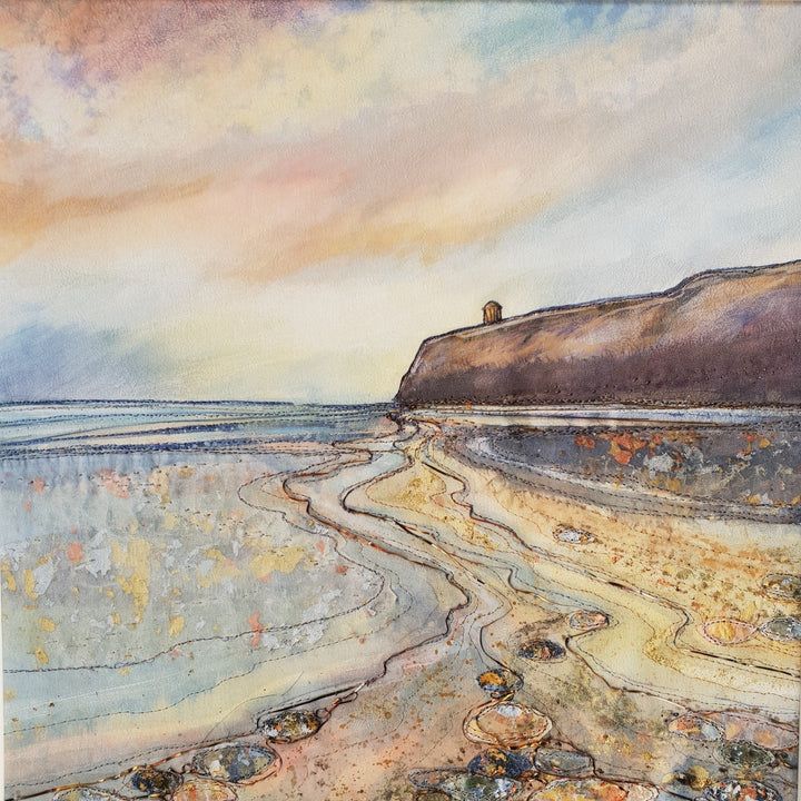 Downhill Beach Sq Print by Andrea Hayes