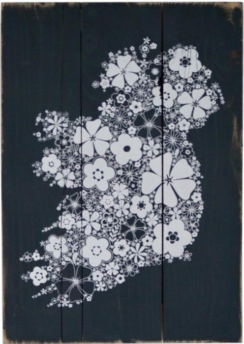 Daisy Map Of Ireland Wood Art