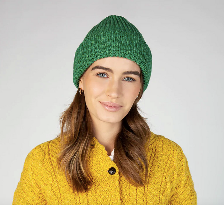 Ribbed Merino Hat In Green