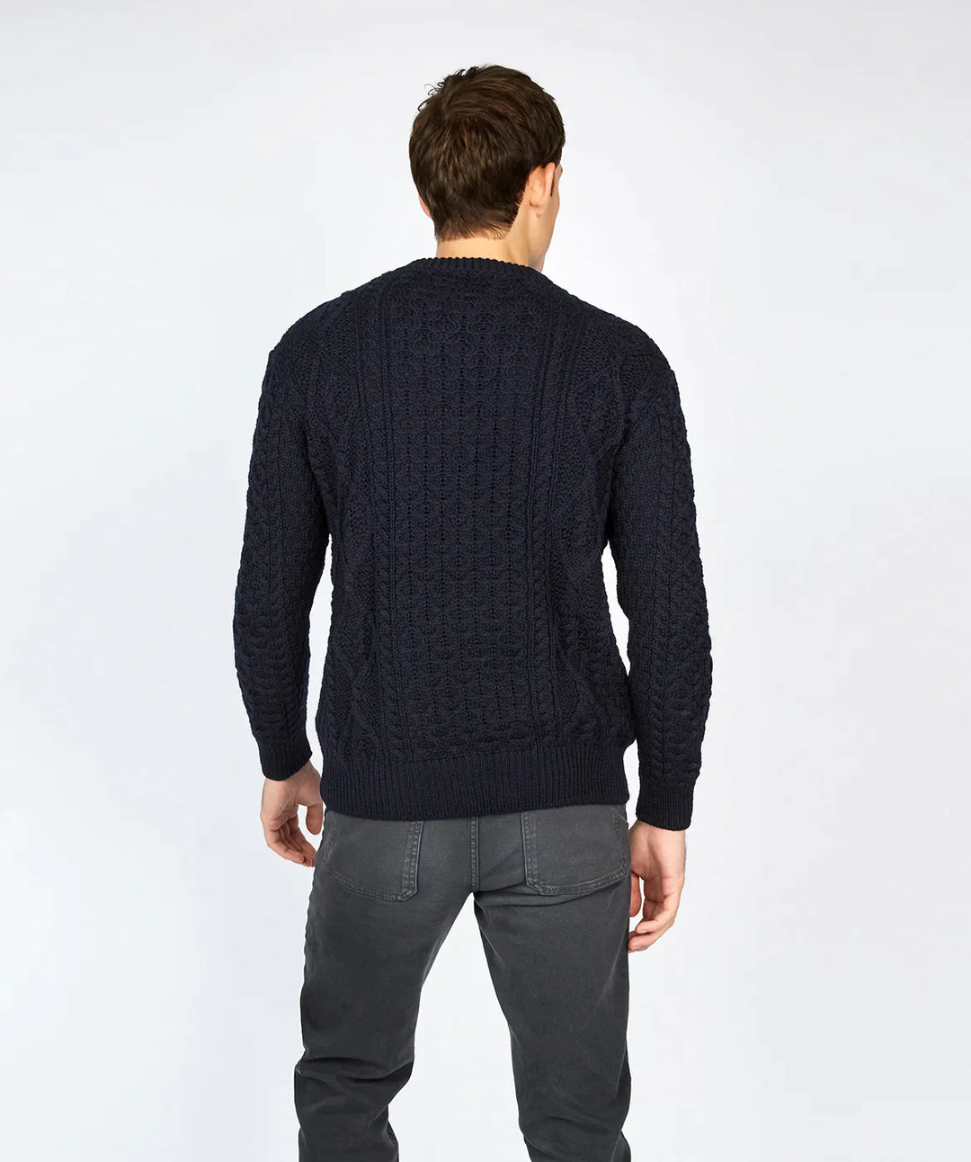 Aran Knit Sweater — Navy